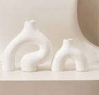 White ceramic vases