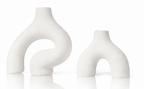 White ceramic vases