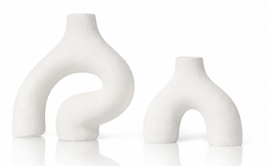 White ceramic vases