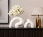White ceramic vases
