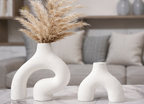 White ceramic vases