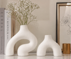 White ceramic vases