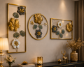 Luxury 3-Piece Metal Floral Wall Art Set | Modern Gold Wall Decor