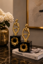 Golden Couple Abstract Sculpture Decor