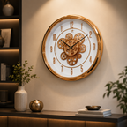 Rose gold mechanical wall clock