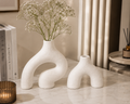 White ceramic vases