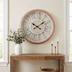 Luxury Rose Gold Roman Numeral Wall Clock – Modern Elegant Decorative Quartz Clock