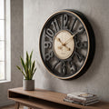 Luxury Black & Gold Wall Clock – Modern 3D Oversized Number Decorative Clock