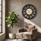 Luxury Black & Gold Wall Clock – Modern 3D Oversized Number Decorative Clock