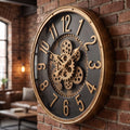 Luxury Black & Gold Gear Wall Clock – Vintage Industrial Design