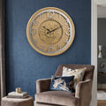 Luxury Gold Gear Wall Clock – Premium 3D Roman Numeral Decorative Clock