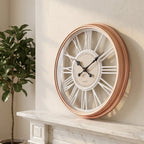 Luxury Rose Gold Roman Numeral Wall Clock – Modern Elegant Decorative Quartz Clock