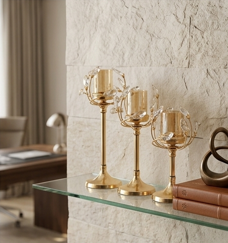 Candleholders Candlestick Holders Crystal,Light Luxury Retro Romantic Dining Table Candlestick Decorations, Home Candlelight Dinner Candelabras