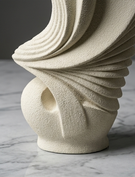 Next beige and white pleated ceramic vases