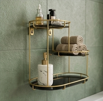 3 Layer Marble Cosmetic Makeup Organizer Rack