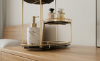 3 Layer Marble Cosmetic Makeup Organizer Rack