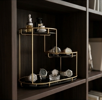 3 Layer Marble Cosmetic Makeup Organizer Rack