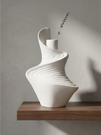 White sculptural ceramic vase