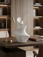 White sculptural ceramic vase