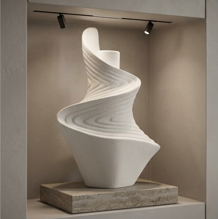 White sculptural ceramic vase