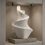 White sculptural ceramic vase