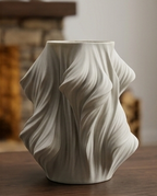 Wavin Wave Design Ceramic Flower Vase for Living Room & Table Deco
