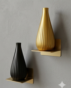 Fluted Teardrop Decorative Ceramic Vase Duo