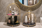 Luxury Waterproof Metal Birdcage Organizer for Bathroom Vanity