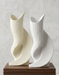 Textured sculptural ceramic vases