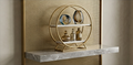 Gold-plated, two-tier bathroom organizer