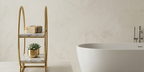 Gold-plated, two-tier bathroom organizer