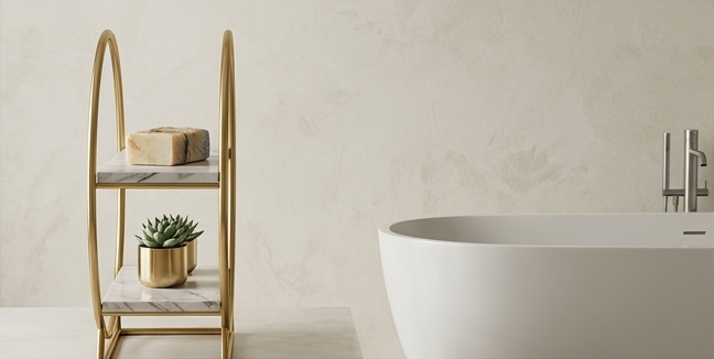 Gold-plated, two-tier bathroom organizer