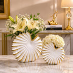 White ceramic seashell vase