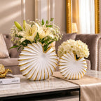 White ceramic seashell vase
