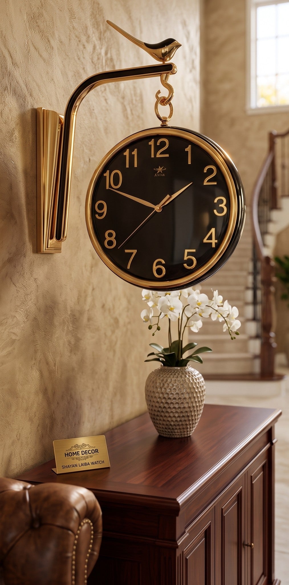 Modern Luxury Wall Clock With Bird Design | Elegant Home Decor Clock