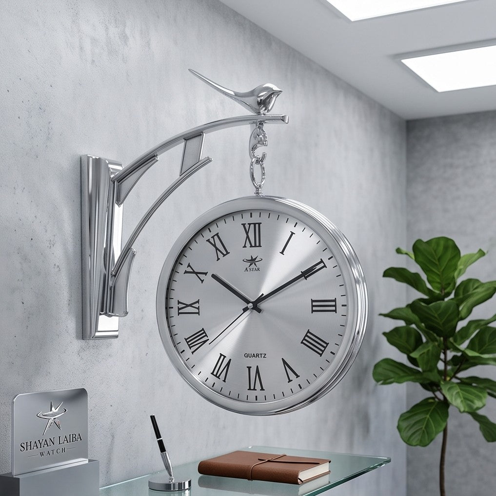 Modern Luxury Wall Clock With Bird Design | Elegant Home Decor Clock