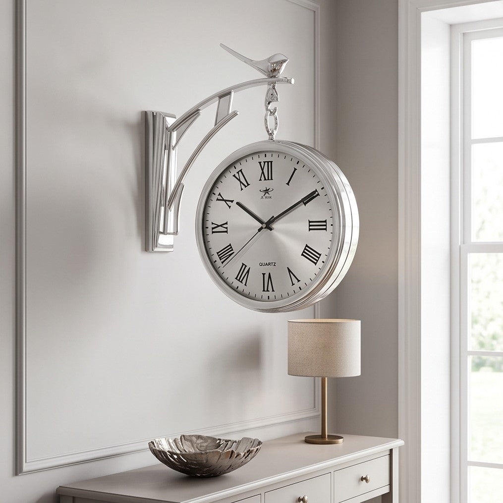 Modern Luxury Wall Clock With Bird Design | Elegant Home Decor Clock