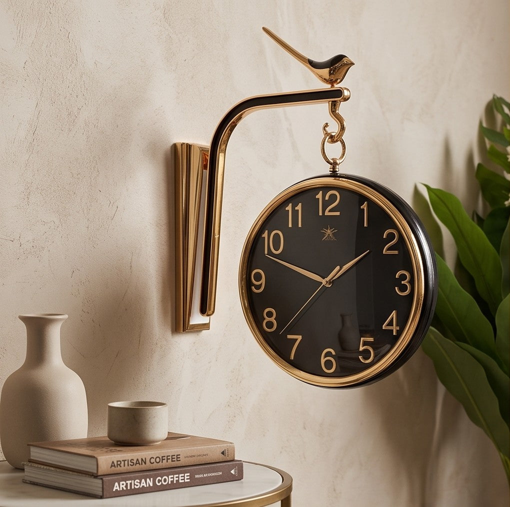 Modern Luxury Wall Clock With Bird Design | Elegant Home Decor Clock