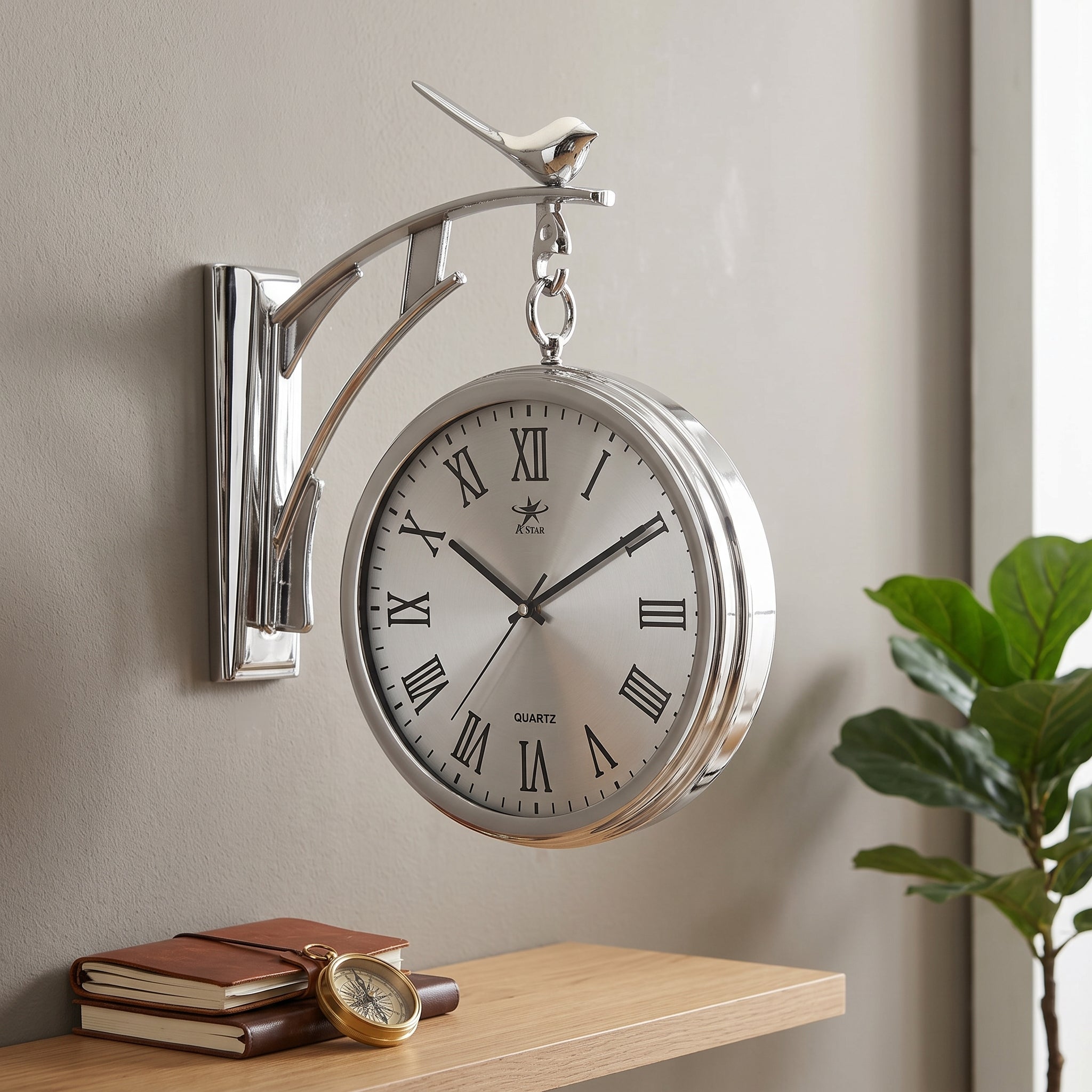 Modern Luxury Wall Clock With Bird Design | Elegant Home Decor Clock