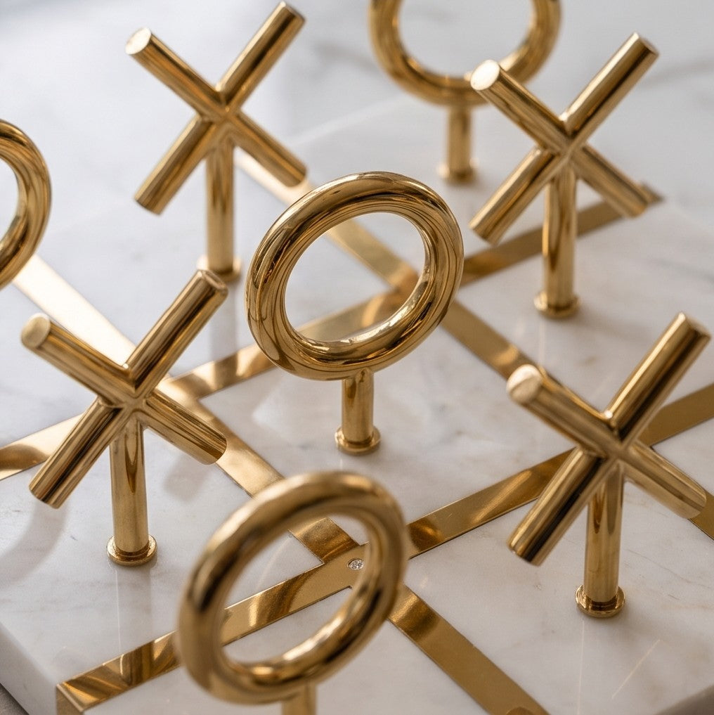 Luxury Golden Tic Tac Toe Decor Set