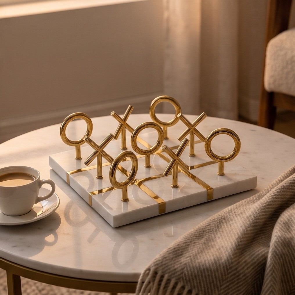 Luxury Golden Tic Tac Toe Decor Set