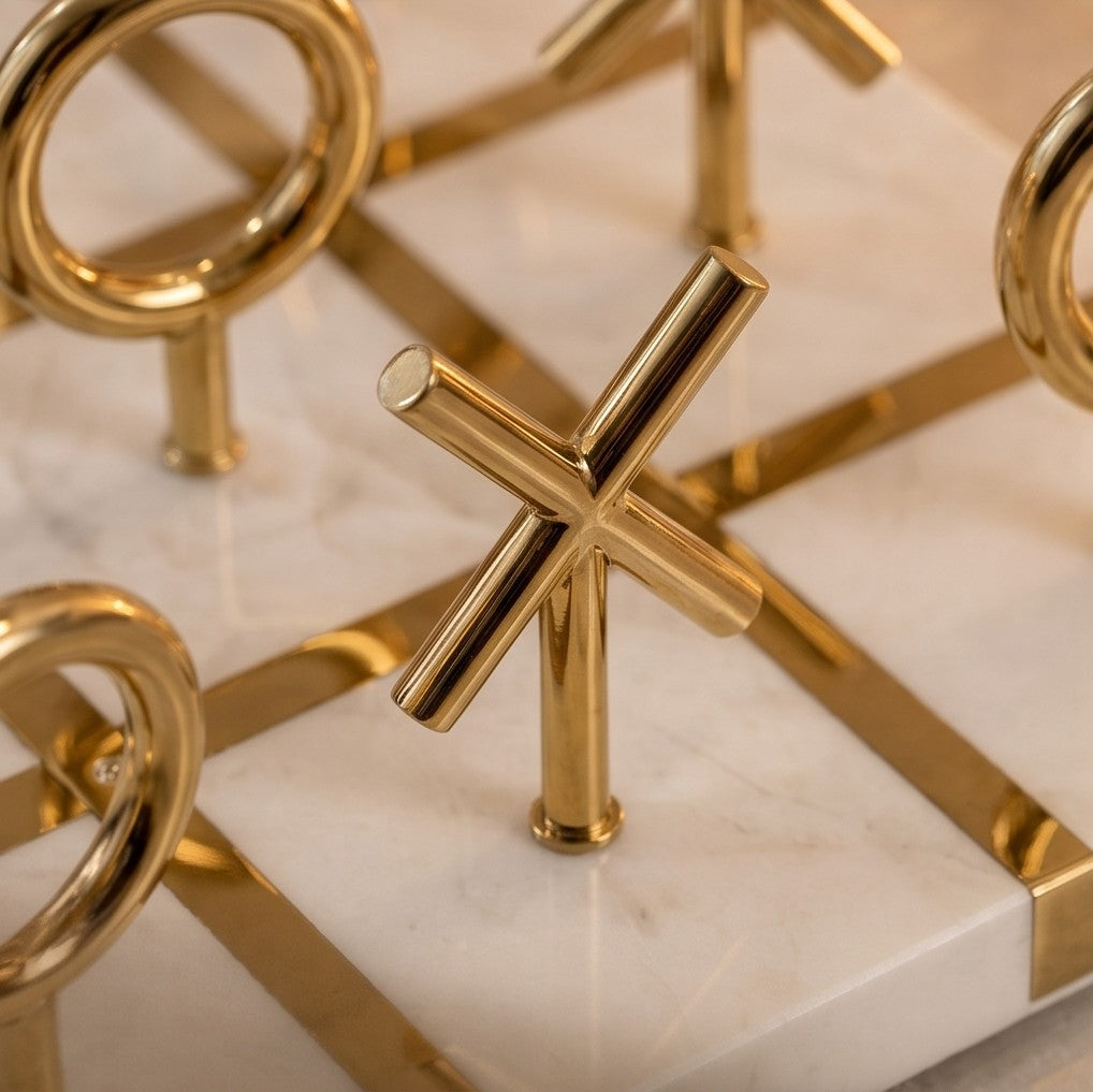 Luxury Golden Tic Tac Toe Decor Set