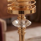 Luxury Gold Spiral Candle Holder Set 3-Piece – Crystal Accent Pillar Stands