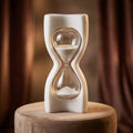 Modern Sculptural Marble Hourglass – Decorative Sand Timer Showpiece