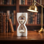 Modern Sculptural Marble Hourglass – Decorative Sand Timer Showpiece