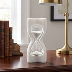Modern Sculptural Marble Hourglass – Decorative Sand Timer Showpiece