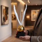 Golden Ascension Wings Sculpture – Modern Decorative Statue
