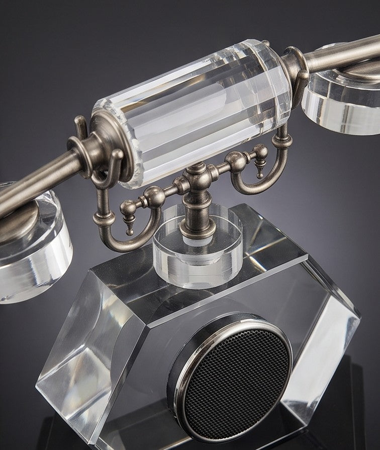 Vintage Crystal Telephone Speaker – Antique-Style Decorative Showpiece