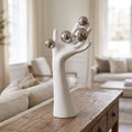 Surreal Hand Sculpture with Silver Orbs – Modern Decorative Statue