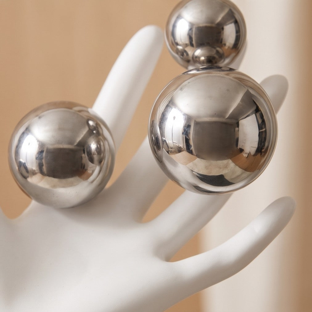 Surreal Hand Sculpture with Silver Orbs – Modern Decorative Statue